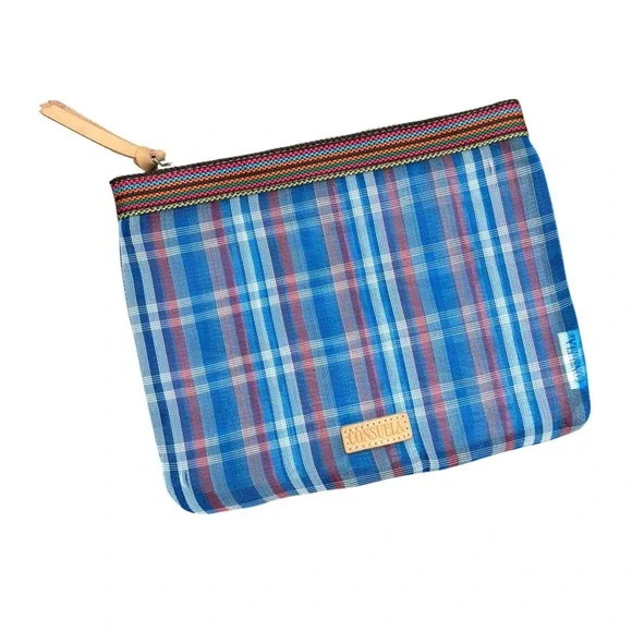 CONSUELA NATALIA LARGE SLIM ZIP POUCH 1505 Makeup Travel Bag Made in Mexico