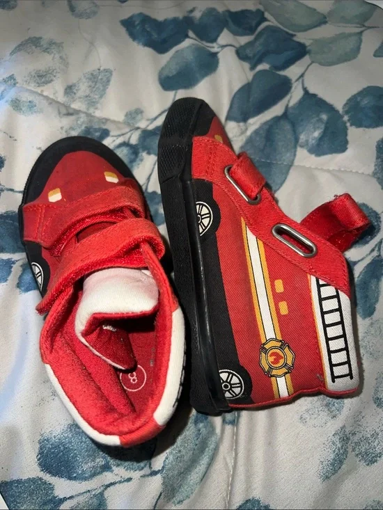 Cat & Jack Red Fire Truck Toddler Canvas Sneakers