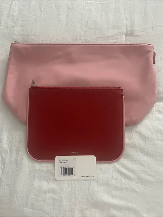 Away Pink and Red Double Pouch Set