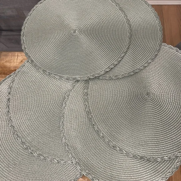 6 Elegant teal Placemats Set