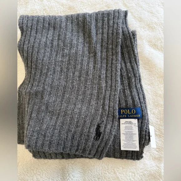 Polo Ralph Lauren LambsWool Blend Ribbed Knit Scarf