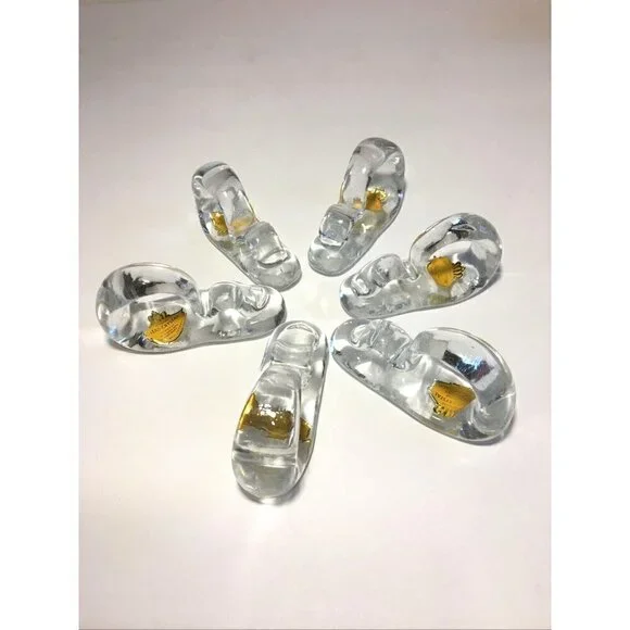 Vintage Lead Crystal Napkin Rings 24% PBO W Germany 6 Holders Glas Von Marion
