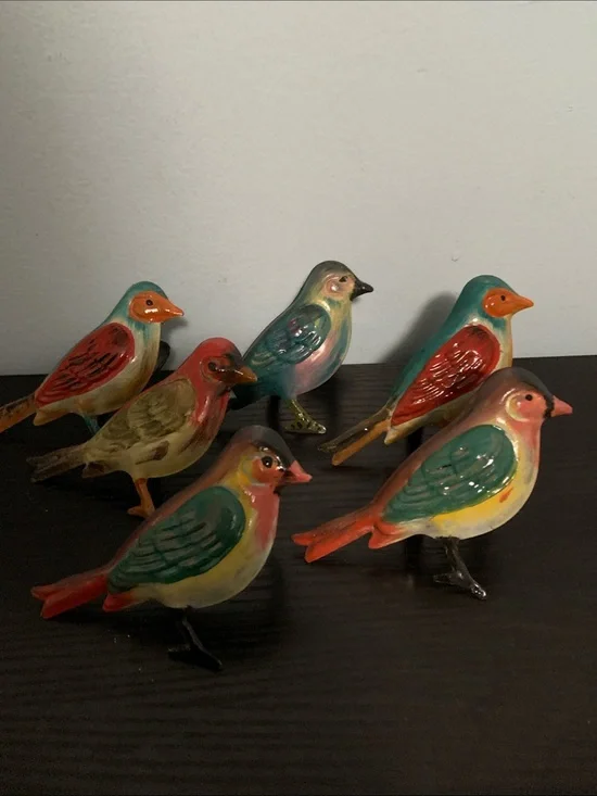 Bird Design Metal Napkin Rings Set of 6