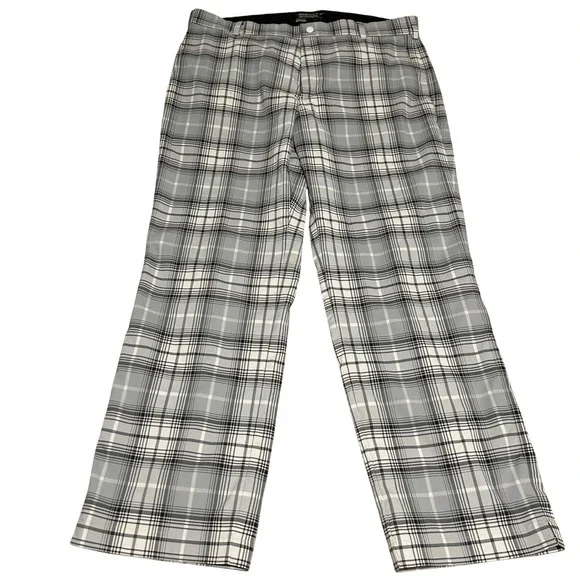Nike Golf Pants Mens 36 30 Grey Plaid Dri-FIT Tour Performance Checkered 1081