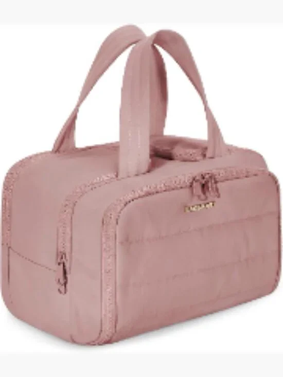 BAGSMART Travel Toiletry Bag Large Wide-Open Puffy Makeup Organizer with Handle