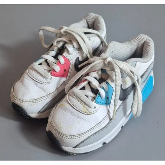 Nike Air Max 90 Toddler Shoes 9C Red White Blue Shoes CD6868-108