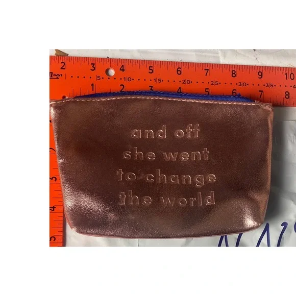 Rose Gold Faux Leather Makeup Bag Pouch And Off She Went To Change The World