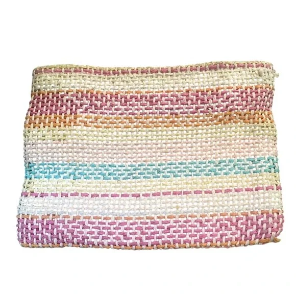 Woven Rainbow Stripe‎ Cosmetic Bag Pouch Clutch Small Purse