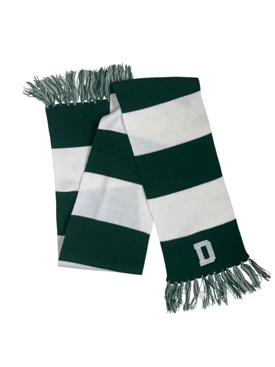 Dartmouth College Knit Scarf Green White Striped Ivy League Spectator Scarf