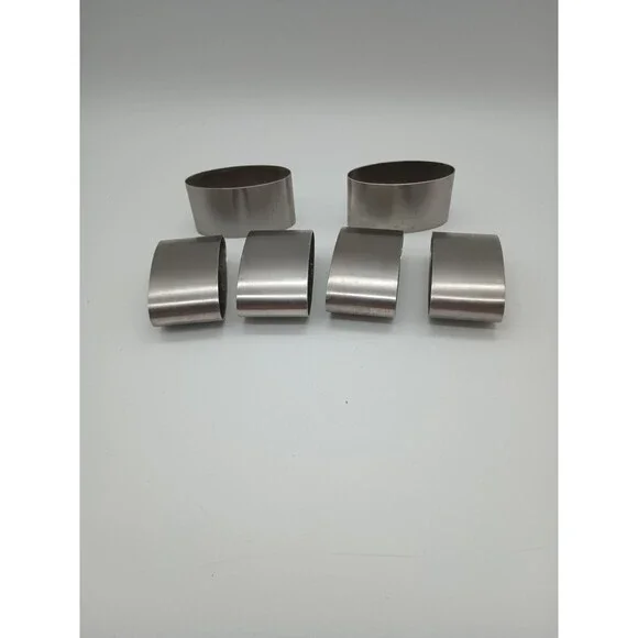 Vtg Old Hall Napkin Rings Stainless Steel Oval MCM