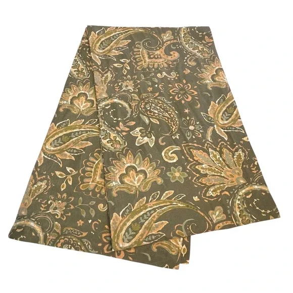 Sur La Table Green Paisley Boho‎ Cotton Table Runner 16x54