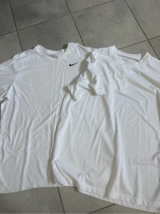 Nike Men’s White Short Sleeve Crew Tee with Black Swoosh