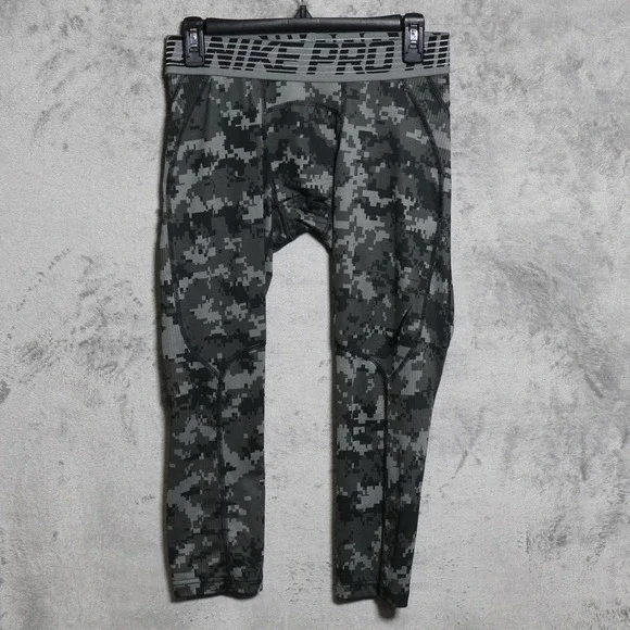 Nike Pro Compression Tights Mens Medium Gray Hypercool Digital Camo 828166-037