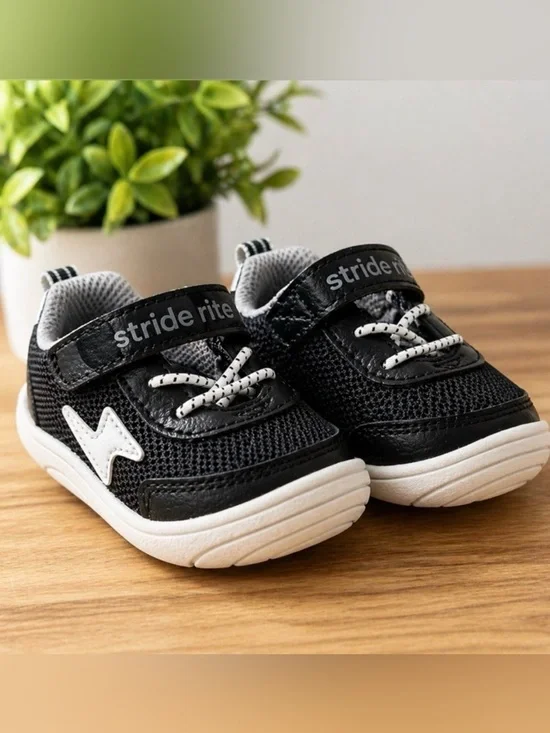 Stride Rite Black and White Infant Sneakers