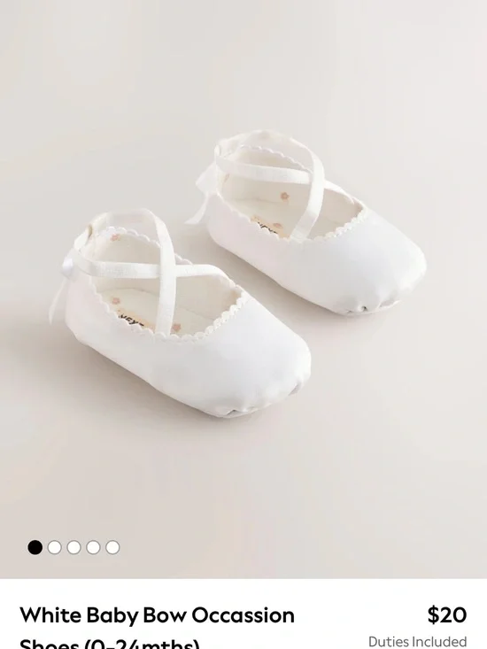 next White Baby Crisscross Bow Mary Jane Shoes