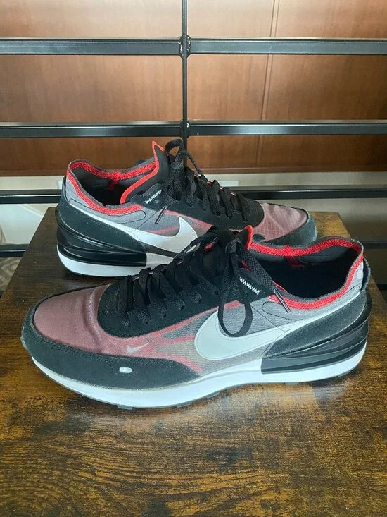 Nike Waffle One, Black/White/Siren Red, Men's 9
