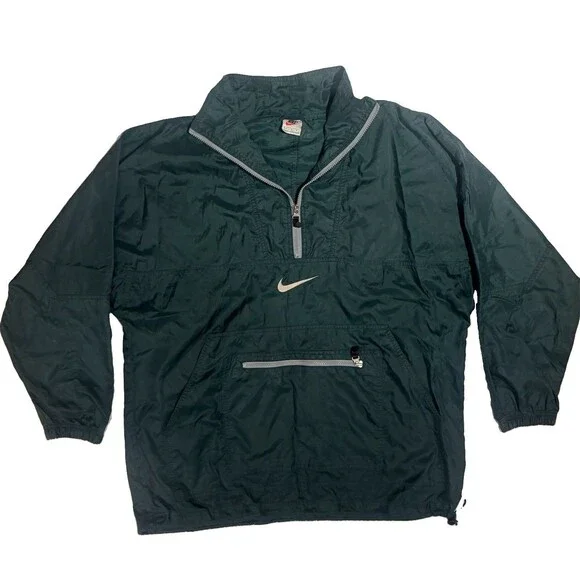Nike Center Swoosh Mens L  Anorak Windbreaker Pullover VTG 90s Retro Softshell
