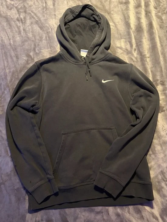 Nike Black Pullover Hoodie with White Swoosh