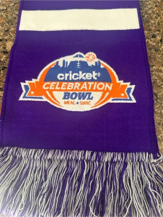 Cricket Celebration Bowl Purple Logo Scarf MEAC SWAC game day swag
