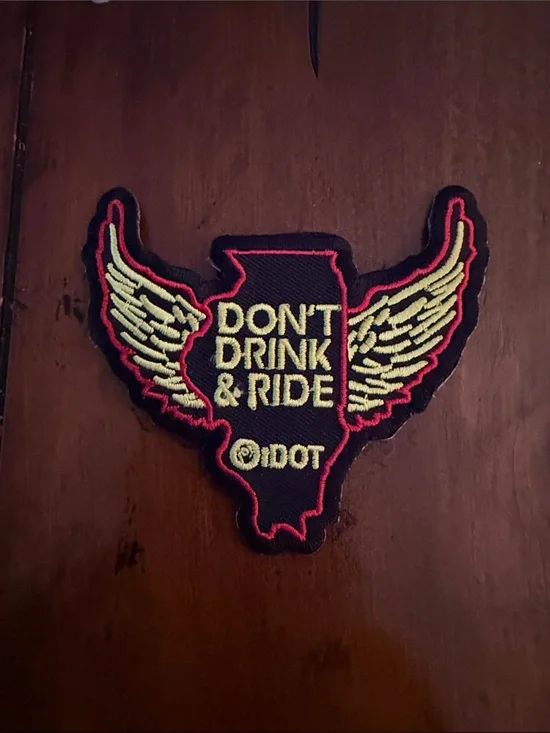 Don't Drink & Ride Embroidered Wing Patch -