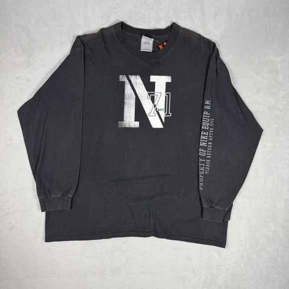 Y2K Mens Nike Property Of Equipment RM Graphic Long Sleeve Shirt XL