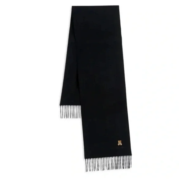 MOSCHINO Embroidered Moschino‎ Bear Wool Scarf.NWT
