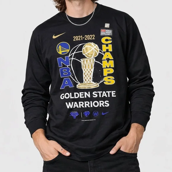 Nike Golden State Warriors 2021-2022 NBA Champs‎ Long Sleeve Tee Black men’s XXL
