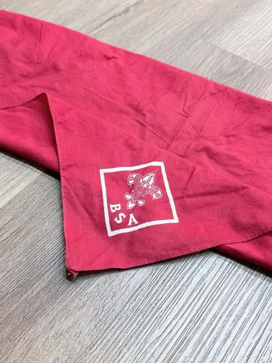 Vintage Boy Scouts of America BSA Red Neckerchief Bandana with Fleur-de-Lis Logo