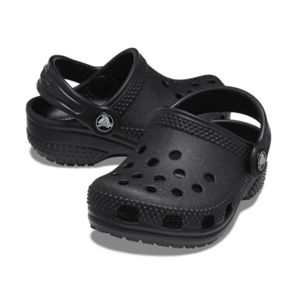 Crocs Littles Classic 11441-001 Clogs Baby C2/C3 Black Croslite Sandals GBO3147