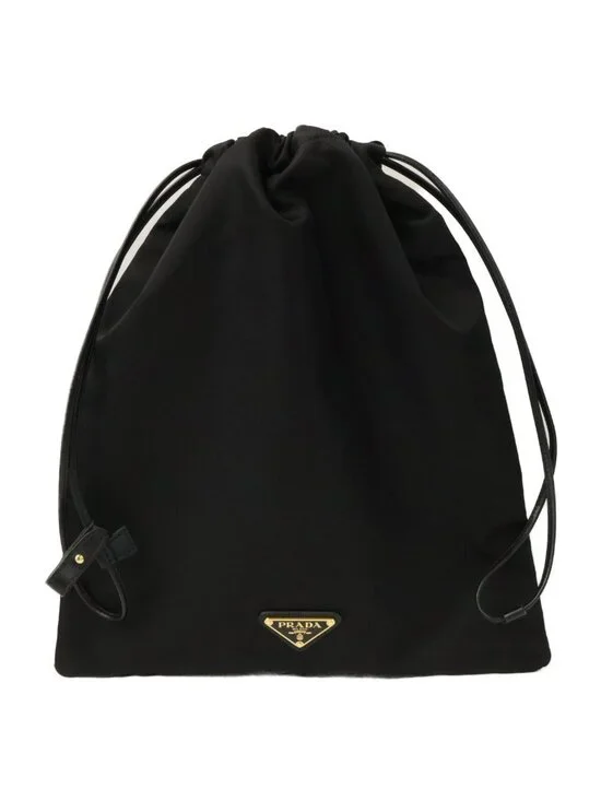 Prada Re-Nylon Triangle Logo Drawstring Wish Pouch