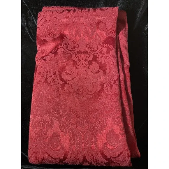 Tablecloth Christmas Holiday Jacquard Rectangle Red Fabric 100