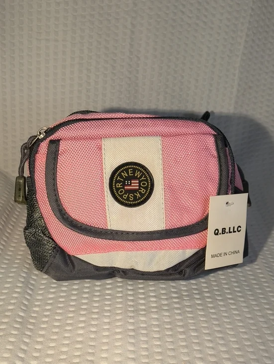 New York Sport Pink and White Compact Crossbody Bag Belt Bag