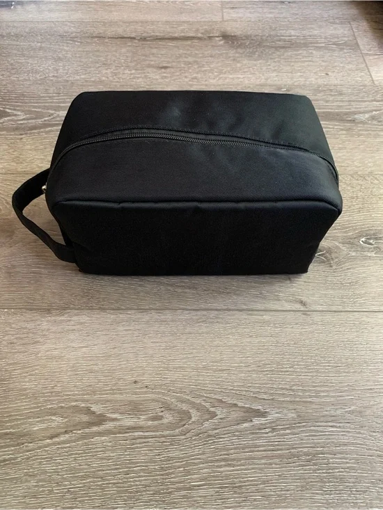 Sephora Cosmetics Toiletry Travel Bag Black Chrome Zipper
