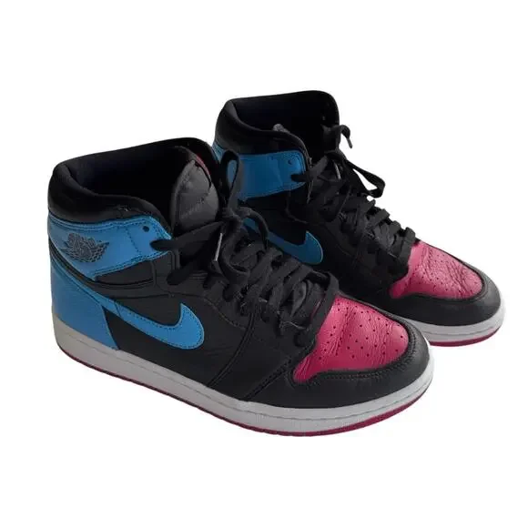 Nike Air Jordan 1 Mid Fearless Facetasm Red Blue Black Sneakers Men’s 8.5 Rare