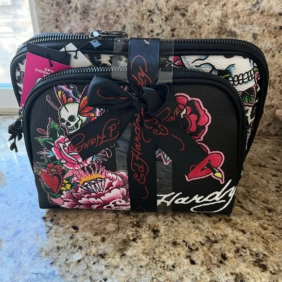 Ed Hardy set of 2 Cosmetic Makeup Bags