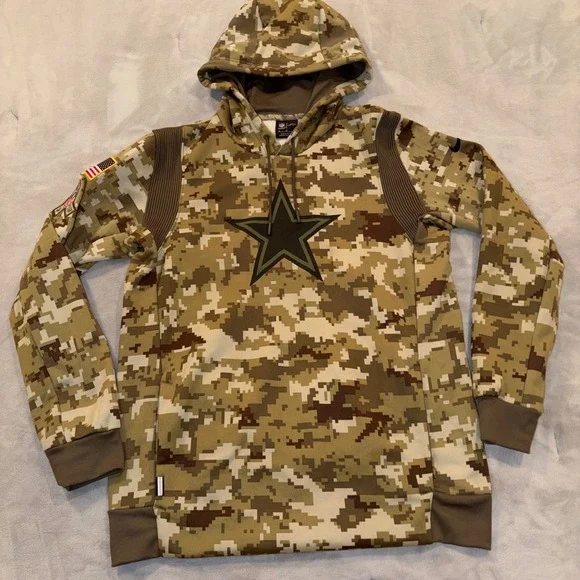 Nike Dallas Cowboys Salute to Service Digital Camo Hoodie Mens‎ Medium NFL Star