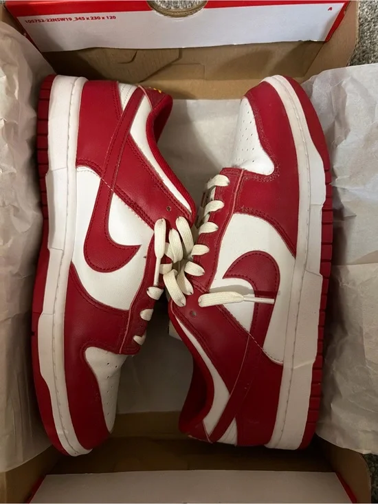 Nike Red and White Low-Top Athletic Sneakers