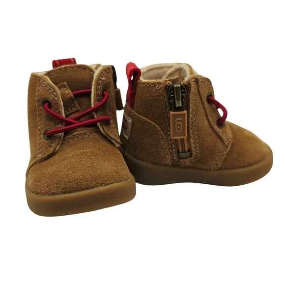 UGG Keelan Boot Kids Size 0/1 Chestnut Suede Side Zip Ankle Bootie 1097114I