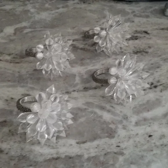 RARE SET 4 DESIGNER KIM SEYBERT FALL HOLIDAY CONSTELLATION SUNBURST NAPKIN RINGS