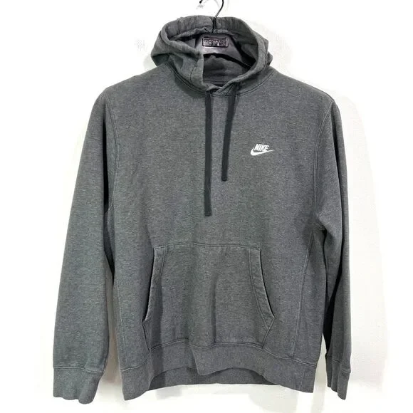 Nike‎ Sportswear Club Fleece Pullover Hoodie Sweatshirt Mens Large Gray Casual