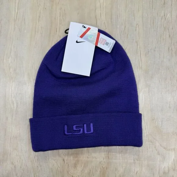 NEW LSU Tigers Nike Tonal Cuffed Beanie Knit Hat Court Purple OSFM