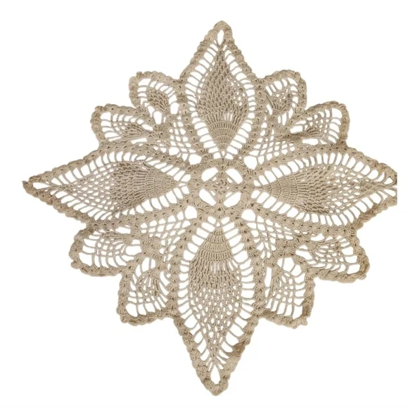 Crochet Cotton Pineapple Stitch Floral Doily Table Topper