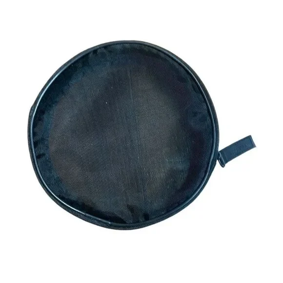 Sephora mesh round makeup bag black 7”