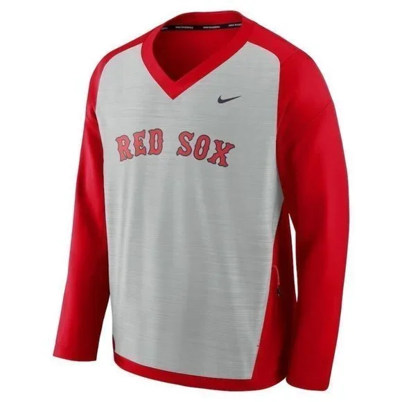 Nike‎ Boston Red Sox Performance Pullover Windshirt Men's Size L Red Gray