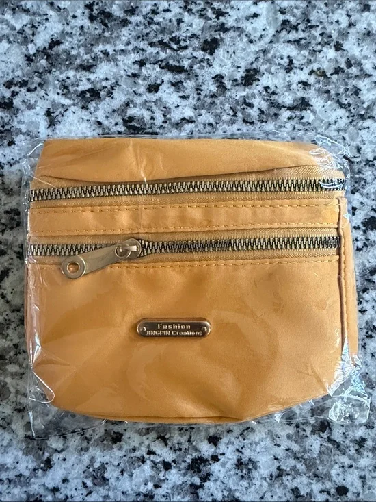Yellow Crossbody Bag/ Fanny Pack with Dual Zippers