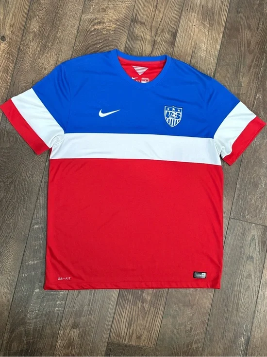 Nike Dri-Fit Blue White Red Men's 2014 USA Soccer Jersey