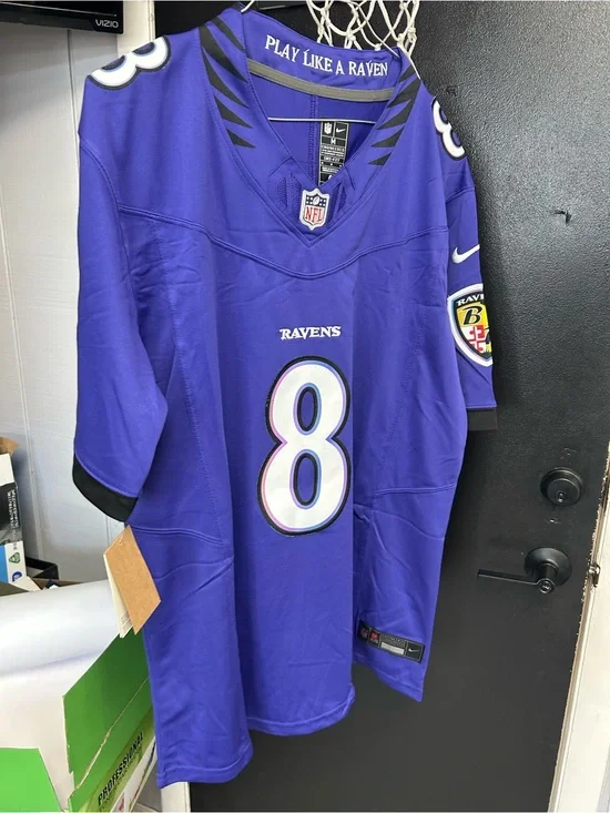 Nike Baltimore Ravens #8 Purple Lamar Jackson Jersey