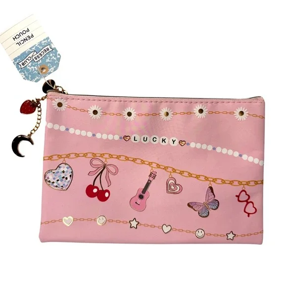 Recess‎ Club Pink Pencil Pouch Tswift Lucky Charms Makeup Bag NWT