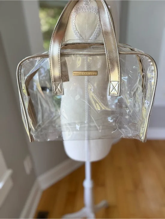 Vince Camuto Clear Bag with Metallic Gold Trim Concerts Festivals