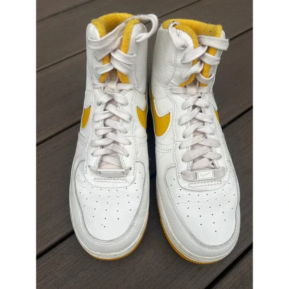 Nike Air Force 1 High 07 White University Gold Yellow Sneakers 315121-120 Mens 9